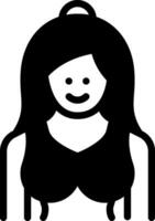 solid icon for woman vector