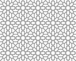 Seamless islamic pattern. Geometric outline texture on white background. Beautiful arabic element design. vector