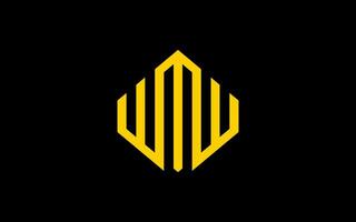 monogram logo with a diamond shape with the initials WMW vector
