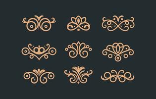 set of ornamental elements, vintage design elements, vintage design elements, vintage design elements, vintage vector