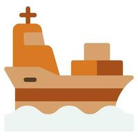 Logistic cargo ship object vector illustration