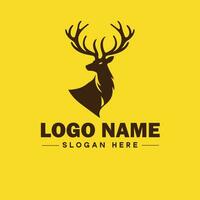 ciervo animal logo y icono limpiar plano moderno minimalista negocio y lujo marca logo diseño editable vector