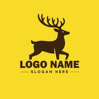 Deer animal logo and icon clean flat modern minimalist business and luxury brand logo design editable vector