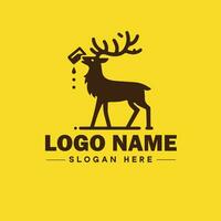 ciervo animal logo y icono limpiar plano moderno minimalista negocio y lujo marca logo diseño editable vector