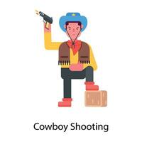 Trendy Cowboy Shooting vector