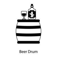 Trendy Beer Drum vector