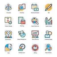 Workflow and Business Flat Icons vector