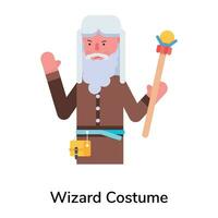 Trendy Wizard Costume vector