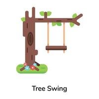 Trendy Tree Swing vector