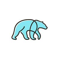 ice bear line art style logo vector illustration