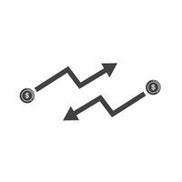 money analytics arrow up and down icon element vector