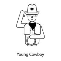 Trendy Young Cowboy vector