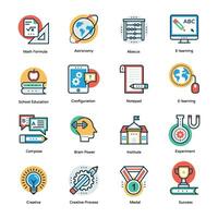 Flat Design Vector Icons of Maths Education