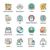 Collection of Hospital and Instruments Icons vector