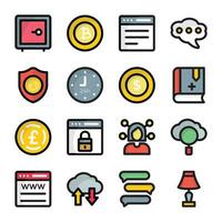 Set of Business and Web Colored Vectors