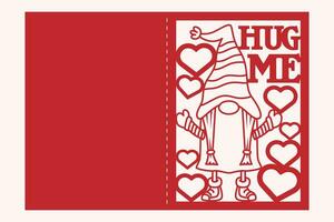 Valentine Gnome  Greeting Card Papercut vector