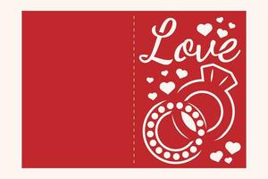 Valentine Greeting Card Papercut vector