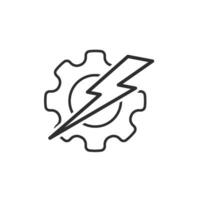 thunderbolt gear icon concept design template vector