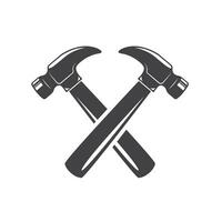 black crossed  hammer tool icon vector element design template