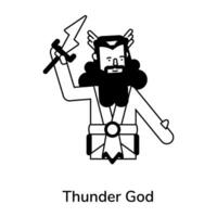 Trendy Thunder God vector