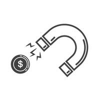 magnet and money icon vector element design template