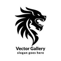 vector dragons collection in black color