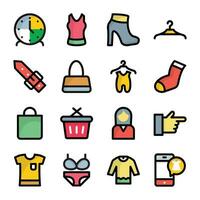 Flat Vectors Icons Set Of Shopping