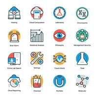 Chemistry and Technology Flat Vector Icons Set