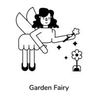 Trendy Garden Fairy vector