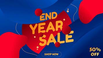 END YEAR SALE OFFERS AND PROMOTION TEMPLATE BANNER DESIGN.BLACK COLOR BACKGROUND VECTOR. GOOD FOR SOCIAL MEDIA POST, COVER , POSTER vector