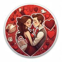 AI generated Valentines Day stickers. Love tenderness and romantic feelings concept AI Generative photo