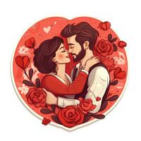 AI generated Valentines Day stickers. Love tenderness and romantic feelings concept AI Generative photo