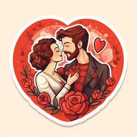 ai generado san valentin día pegatinas amor sensibilidad y romántico sentimientos concepto ai generativo foto