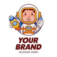 man astronaut cartoon character vector