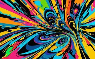 Abstract background with brush strokes forming colorful works vector