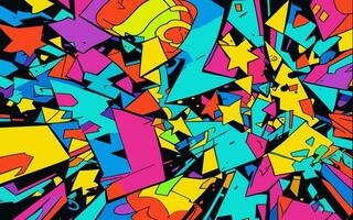 Abstract background of colored fragments from various colorful shapes vector