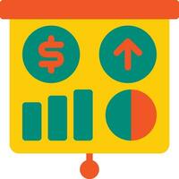 presentación diapositiva reporte vector plano icono, adecuado para negocio o inversión o oficina objetivo.