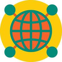 Globe Network Connection Vector Flat Icon, suitable for business or investment or office purpose.