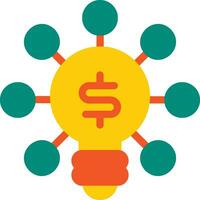 Idea Lightbulb Vector Flat Icon, suitable for business or investment or office purpose.