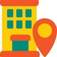 Office Building Location Maps Vector Flat Icon, suitable for business or investment or office purpose.