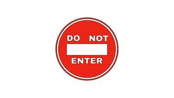 The animation forms a no entry sign icon video