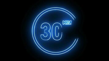 Animated traffic sign icon with a maximum speed of 30 kilometers per hour with a glowing neon effect video