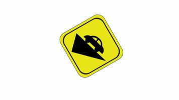 animated video of a descending road traffic sign icon