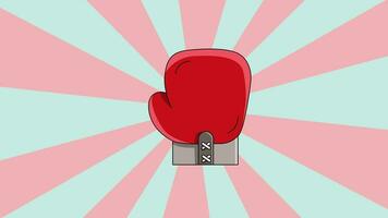 Animated boxing glove icon with a rotating background video