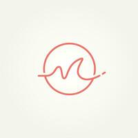 initial letter M handwriting line art logo template vector illustration design