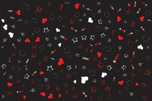 Red love heart shape abstract seamless trendy pattern for happy valentines day vector