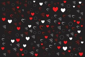 Red love heart shape abstract seamless trendy pattern for happy valentines day vector