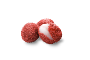 Ripe lychees isolated on a transparent background. Exotic fruits. png