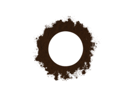 Circle of ground coffee isolated. Place for text. png