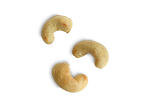 Cashew Nüsse isoliert auf transparent Hintergrund, Ausschnitt Weg. oben Aussicht png